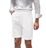 Seersucker Striped Expandable Waist Men's Summer Shorts