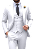 Mens Suit Slim Fit 3 Piece Suit Men Formal Tuxedo Set Casual Wedding Prom Groom Suits