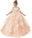 Tulle Flower Girl Dresses for Wedding Lace Applique Princess
