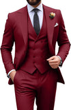 Mens Suit Slim Fit 3 Piece Suit Men Formal Tuxedo Set Casual Wedding Prom Groom Suits