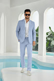 Seersucker Striped Blazer Pants 2 Piece Men's Summer Suit(upgrade version)