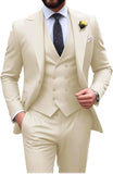 Mens Suit Slim Fit 3 Piece Suit Men Formal Tuxedo Set Casual Wedding Prom Groom Suits