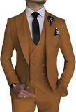 Stylish Peak Lapel Double Breasted One Button 3 Piece Men's Suit