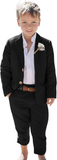 ly1118 Traje de lino de 2 piezas de corte ajustado de verano para niños, chaqueta y pantalón
