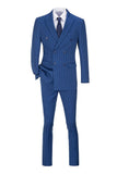 ly1348 Royal Blue Stripe Men's 3 Piece Set for Party, Wedding and Business