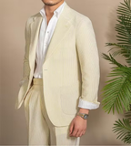 Conjunto de traje y pantalones cortos de seersucker ligeros de verano para hombre, informal, ly1133