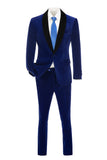 ly1349 Navy Blue Velvet 2 Piece Men's Formal Suits Tuxedos