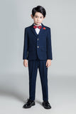 Navy page boy wedding 5 Piece Boys Suits
