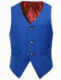 ly1768 Royal Blue 3 Buttons Boys Girls Fully Lined Formal Suit Vest