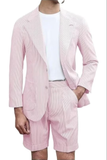 Conjunto de traje y pantalones cortos de seersucker ligeros de verano ly1115 para hombre