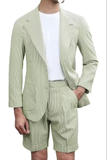 Conjunto de traje y pantalones cortos de seersucker ligeros de verano ly1115 para hombre