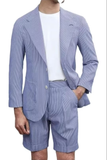 Conjunto de traje y pantalones cortos de seersucker ligeros de verano ly1115 para hombre