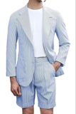 Conjunto de traje y pantalones cortos de seersucker ligeros de verano ly1115 para hombre