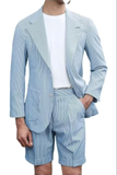 Conjunto de traje y pantalones cortos de seersucker ligeros de verano ly1115 para hombre