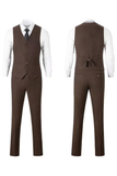 Retro Slim Fit Herringbone Tuxedos Herringbone 3 Piece Men's Suits(upgrade version)