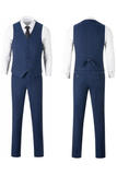 Retro Slim Fit Herringbone Tuxedos Herringbone 3 Piece Men's Suits(upgrade version)