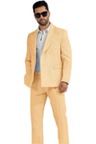 Seersucker Striped Double Breasted Blazer Pants 2 Piece Men's Summer Suit