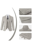 Retro Slim Fit Herringbone Tuxedos Herringbone 3 Piece Men's Suits(upgrade version)