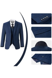 Retro Slim Fit Herringbone Tuxedos Herringbone 3 Piece Men's Suits(upgrade version)