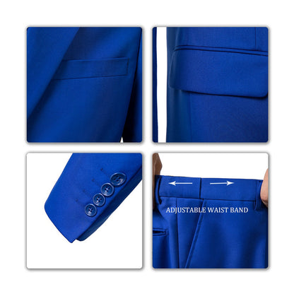 ly1700 Royal Blue Two Button Wedding 3 Pieces Men Suits