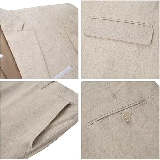 ly1786 Beige Boys Linen Suit Slim Fit 3 Piece Beach Wedding Light Weight Suit Kids Linen Suit Jacket Vest Pant Set