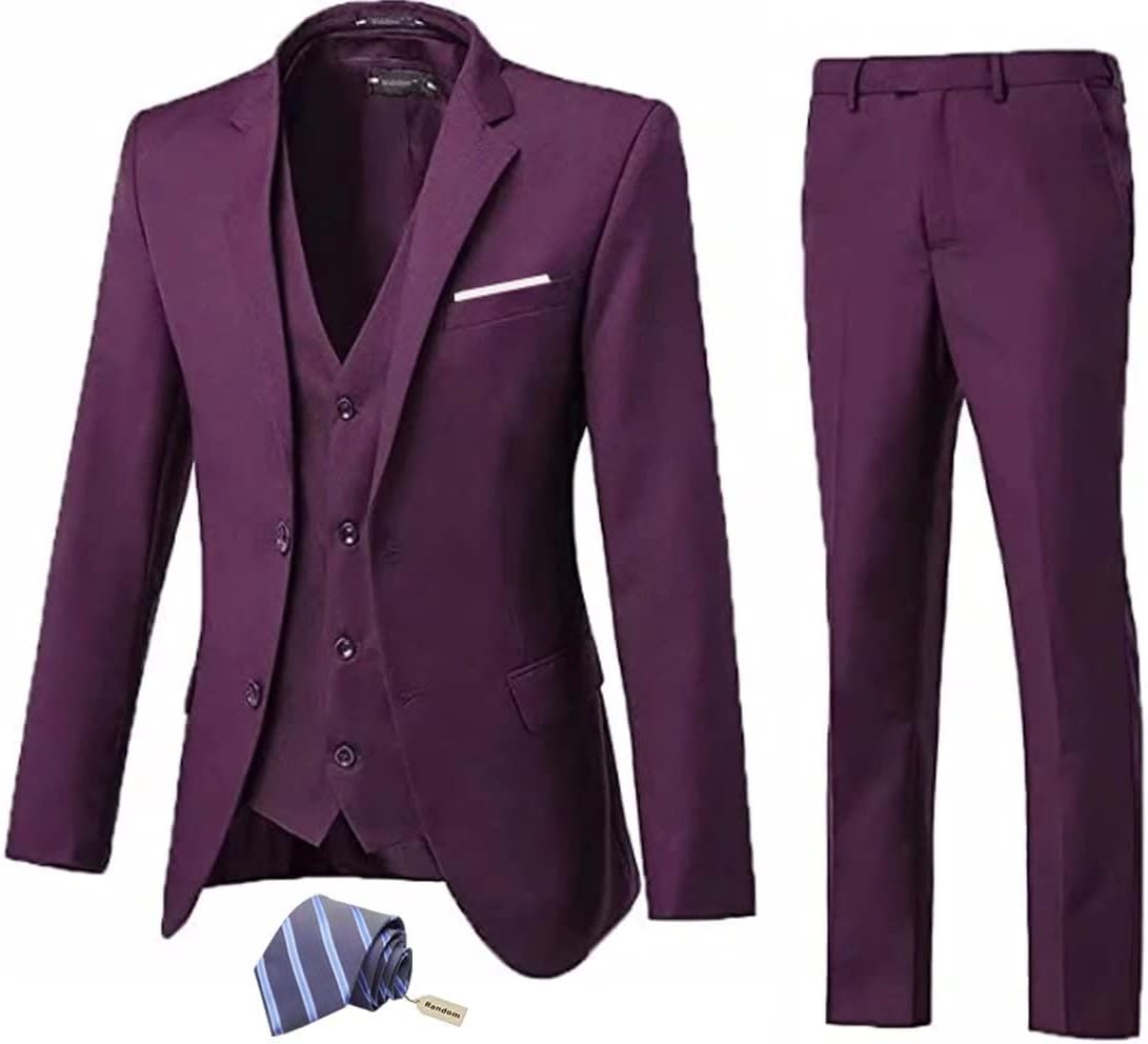 ly1703 Two Button Wedding 3 Pieces Slim Fit Men Suits (MORE COLORS+)