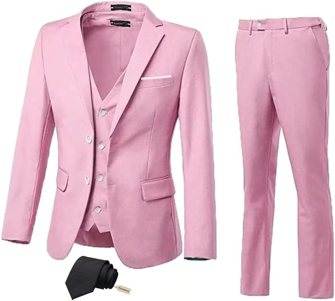 ly1703 Two Button Wedding 3 Pieces Slim Fit Men Suits (MORE COLORS+)