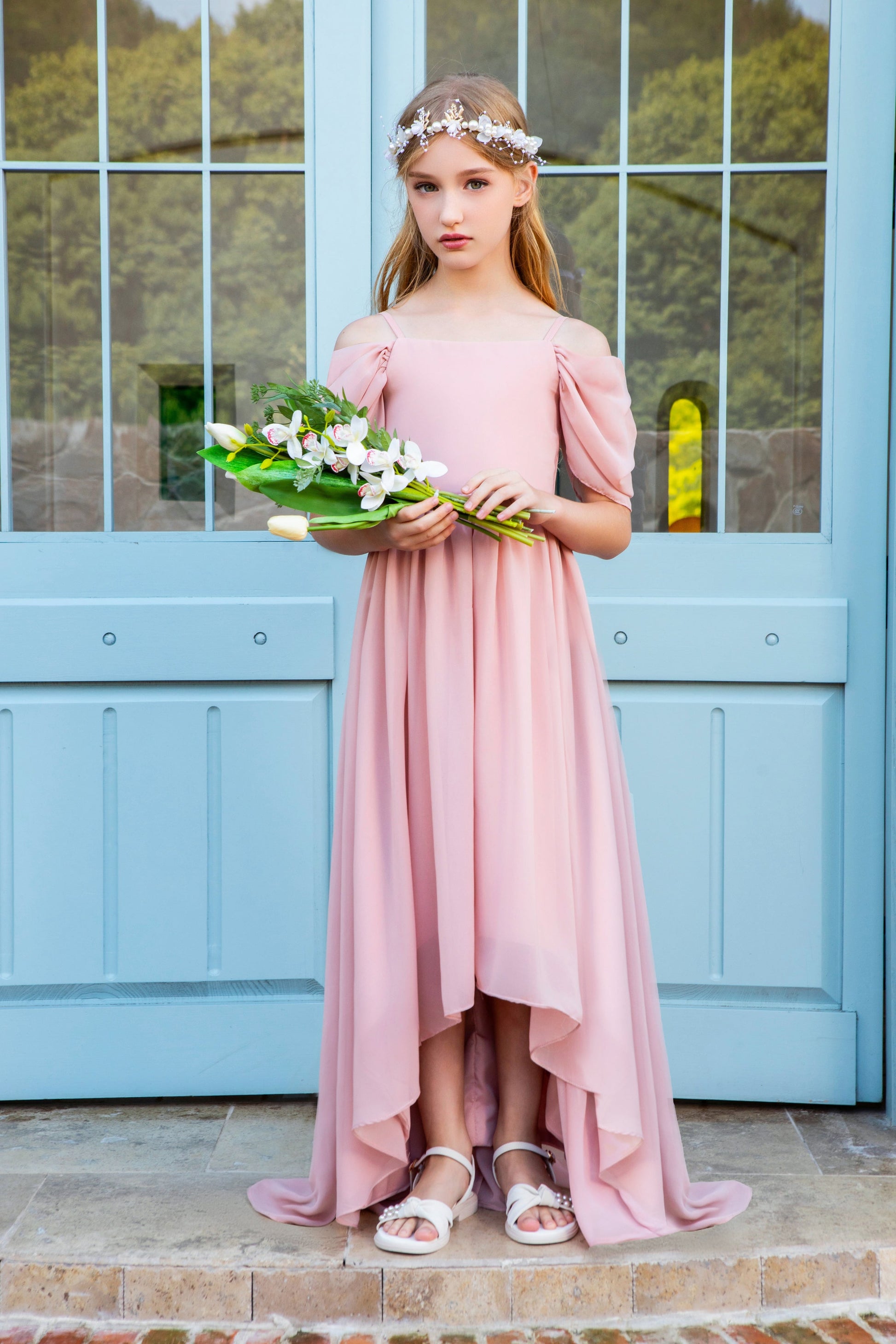 Pink Flower Girl Dress