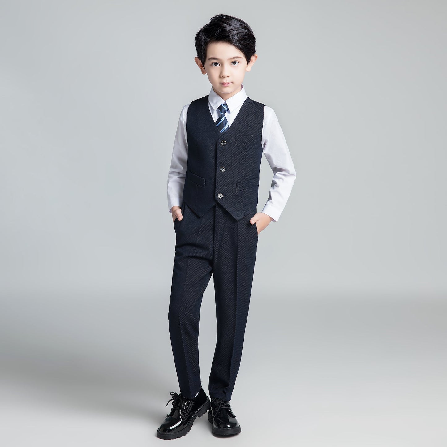 ly1234 Kids Slim Fit Page boy 5 Piece Boys Suits