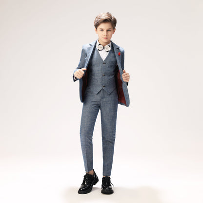 ly1268 Grey Formal 5 Piece Boys Suits