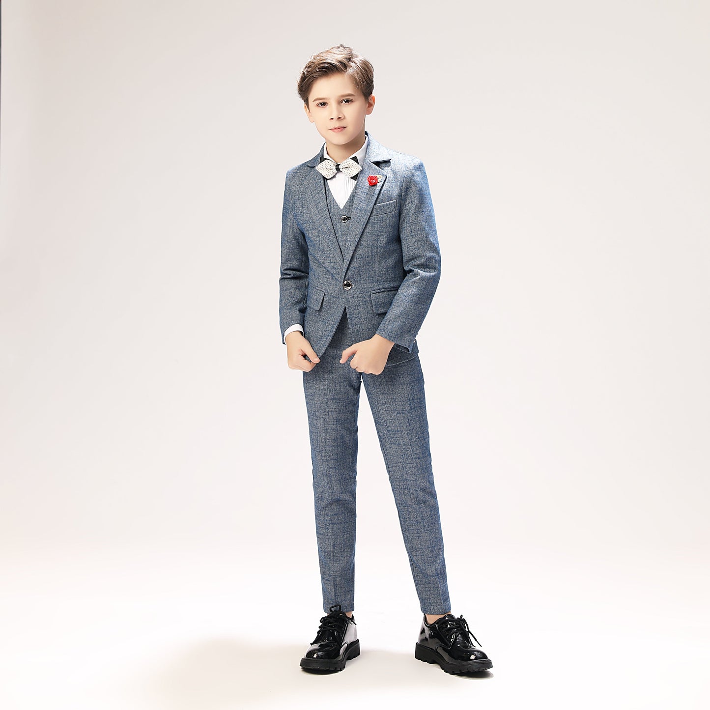 ly1268 Grey Formal 5 Piece Boys Suits