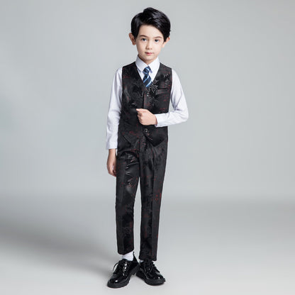 ly1235 Unique Design Slim Fit Modern 5 Piece Boys Suits