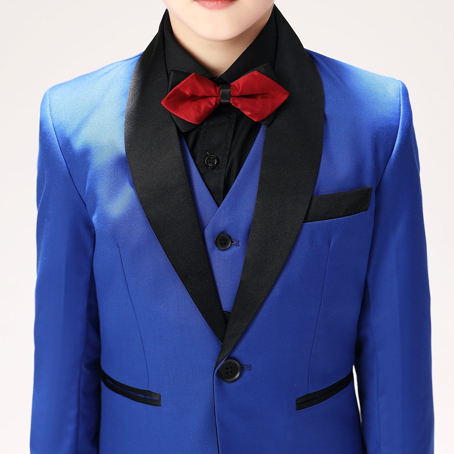 ly1678 Royal Blue Toddler Tuxedo 5 Pieces Boys Wedding Suits