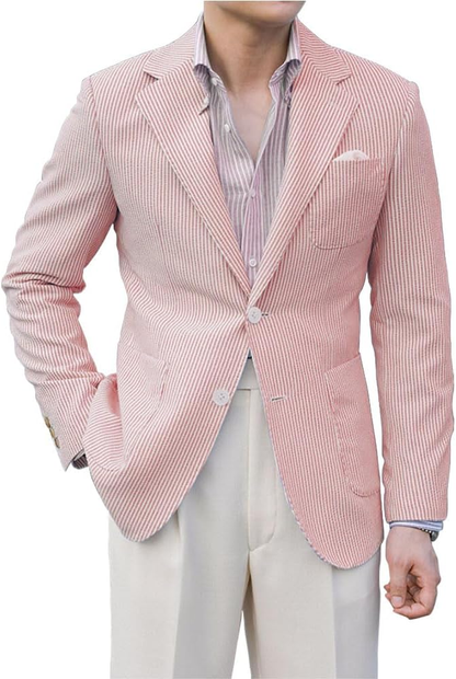 ly1132 Light Summer Seersucker Leisure Men Jacket