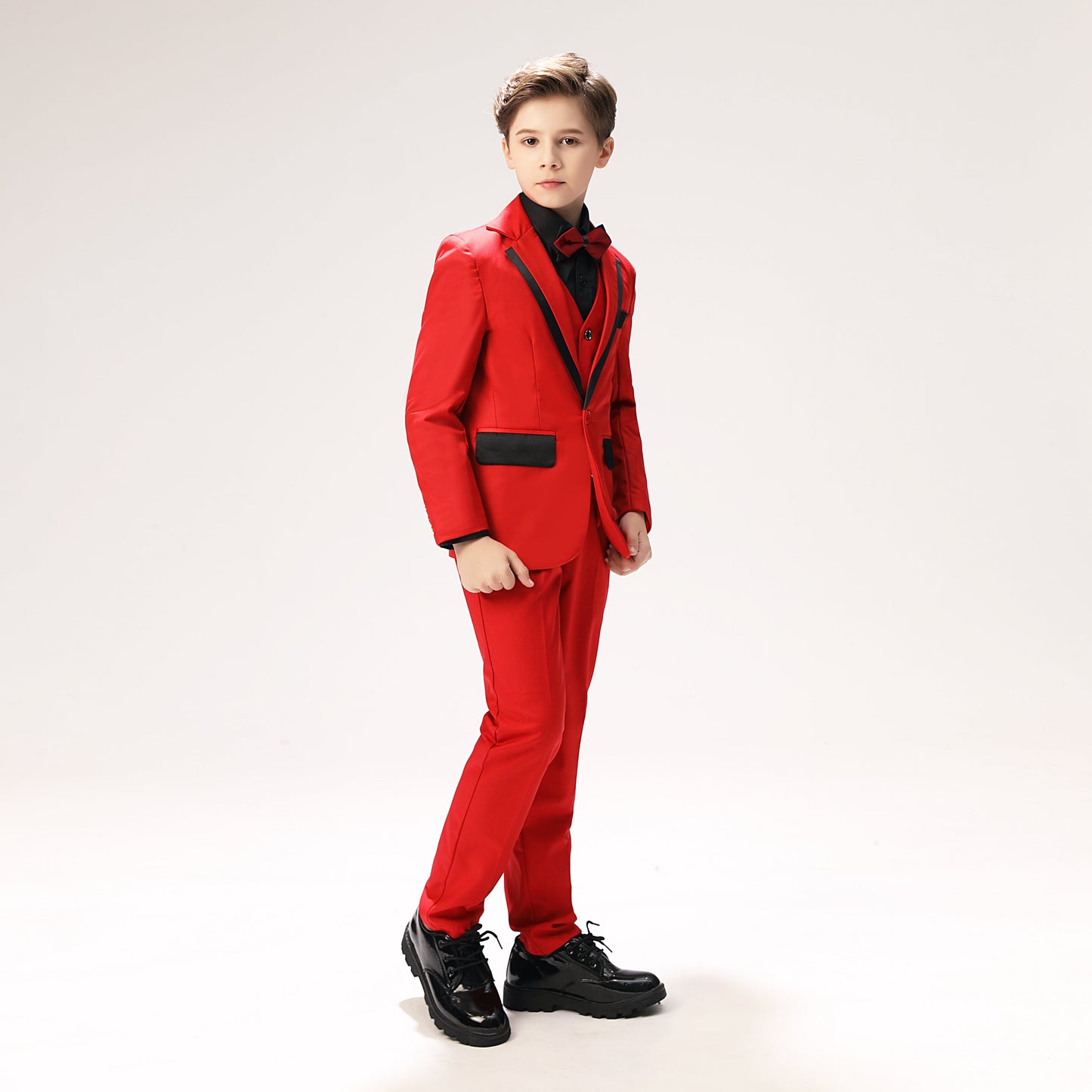 ly1271 Red Classic Suits Set 5 Piece Boys Suits