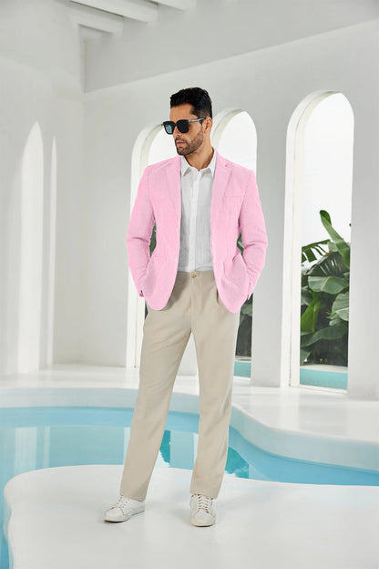 ly1111 Seersucker Striped Men's Summer Blazer