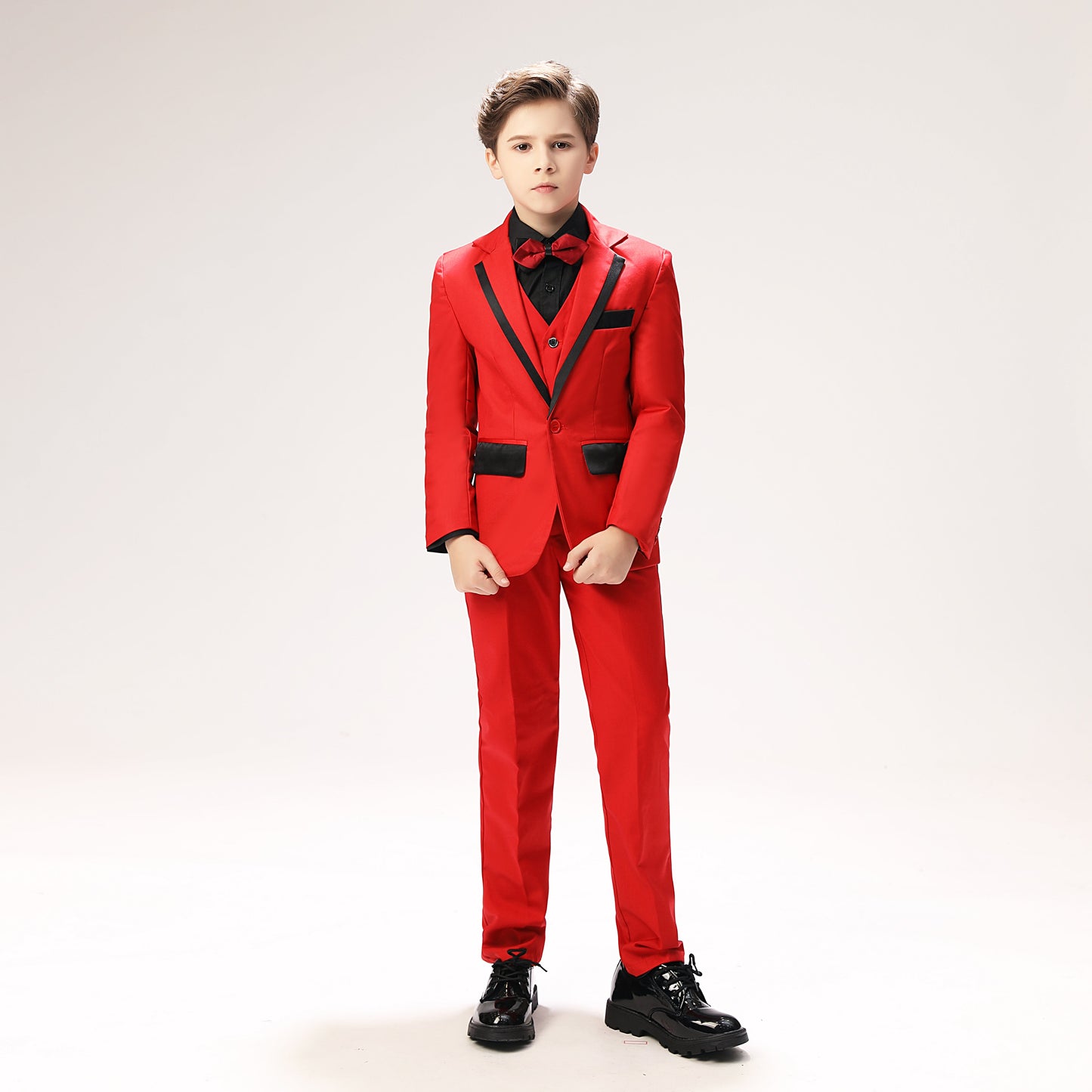 ly1271 Red Classic Suits Set 5 Piece Boys Suits