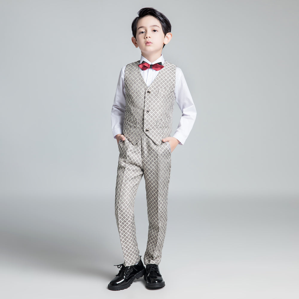 ly1241 Unique Design Slim Fit Modern 5 Piece Boys Suits