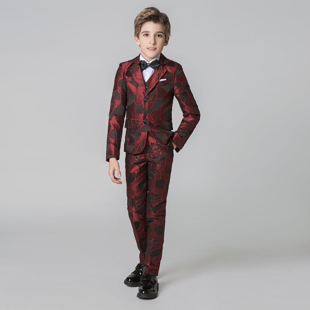 ly1204 Unique Design Slim Fit Modern 5 Piece Boys Suits