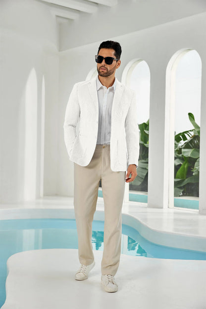 ly1111 Seersucker Striped Men's Summer Blazer