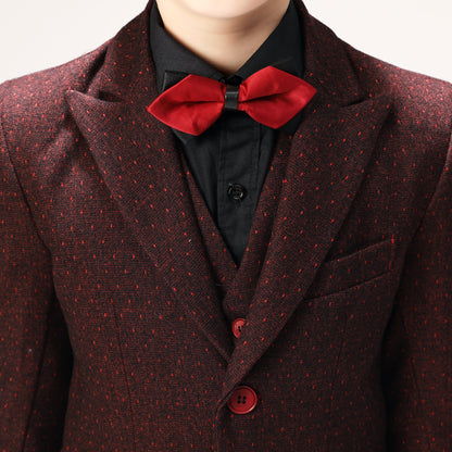 ly1266 Red Polka Dot Party Banquet 5 Piece Boys Suits