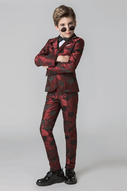 Unique Design Slim Fit Modern 5 Piece Boys Suits