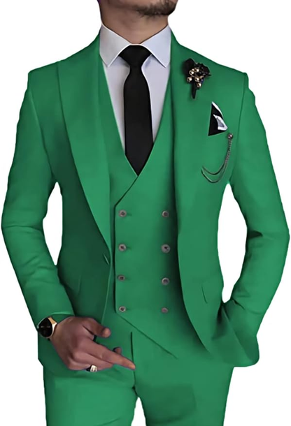 ly1170 Double Breasted Suit One Button 3 Piece Men's Suit