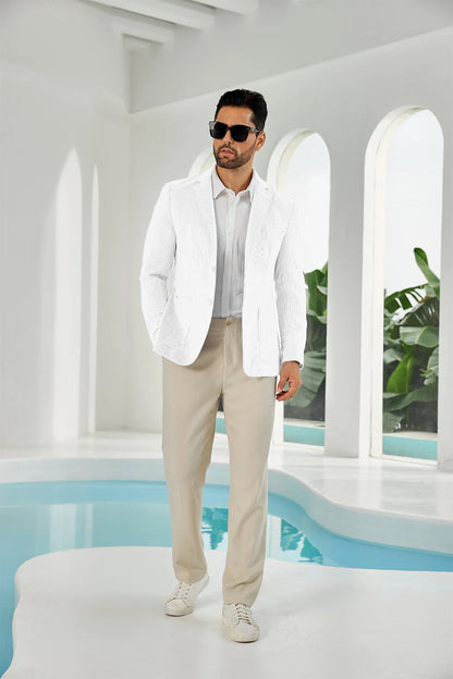 ly1111 Seersucker Striped Men's Summer Blazer