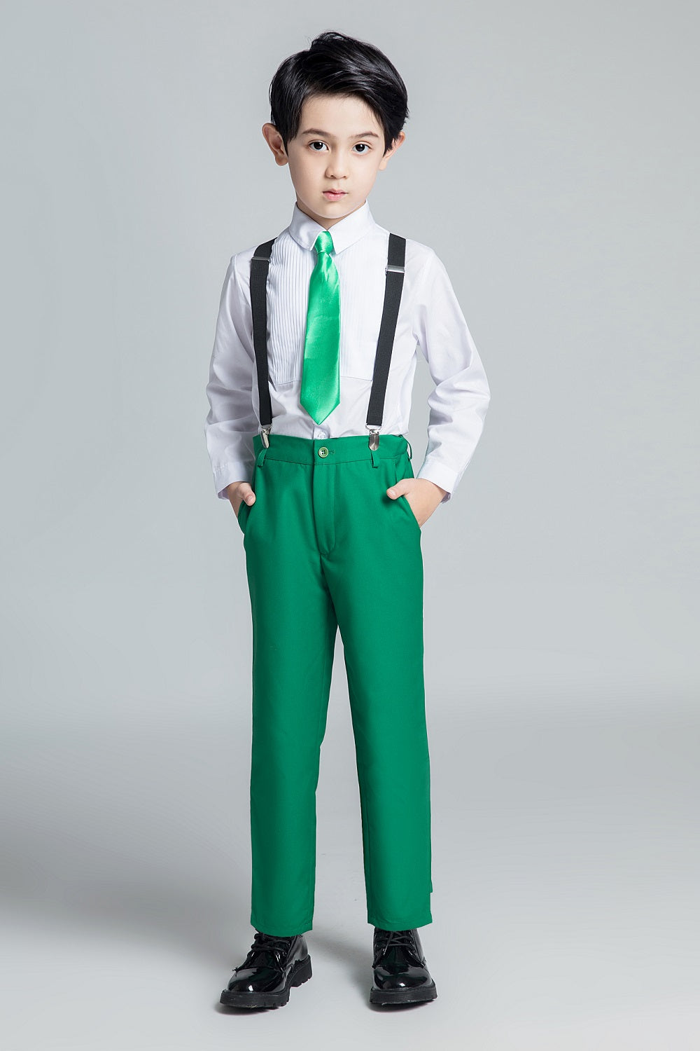 ly1682 Green Kid Boys Classic 5 Piece Boys Suits