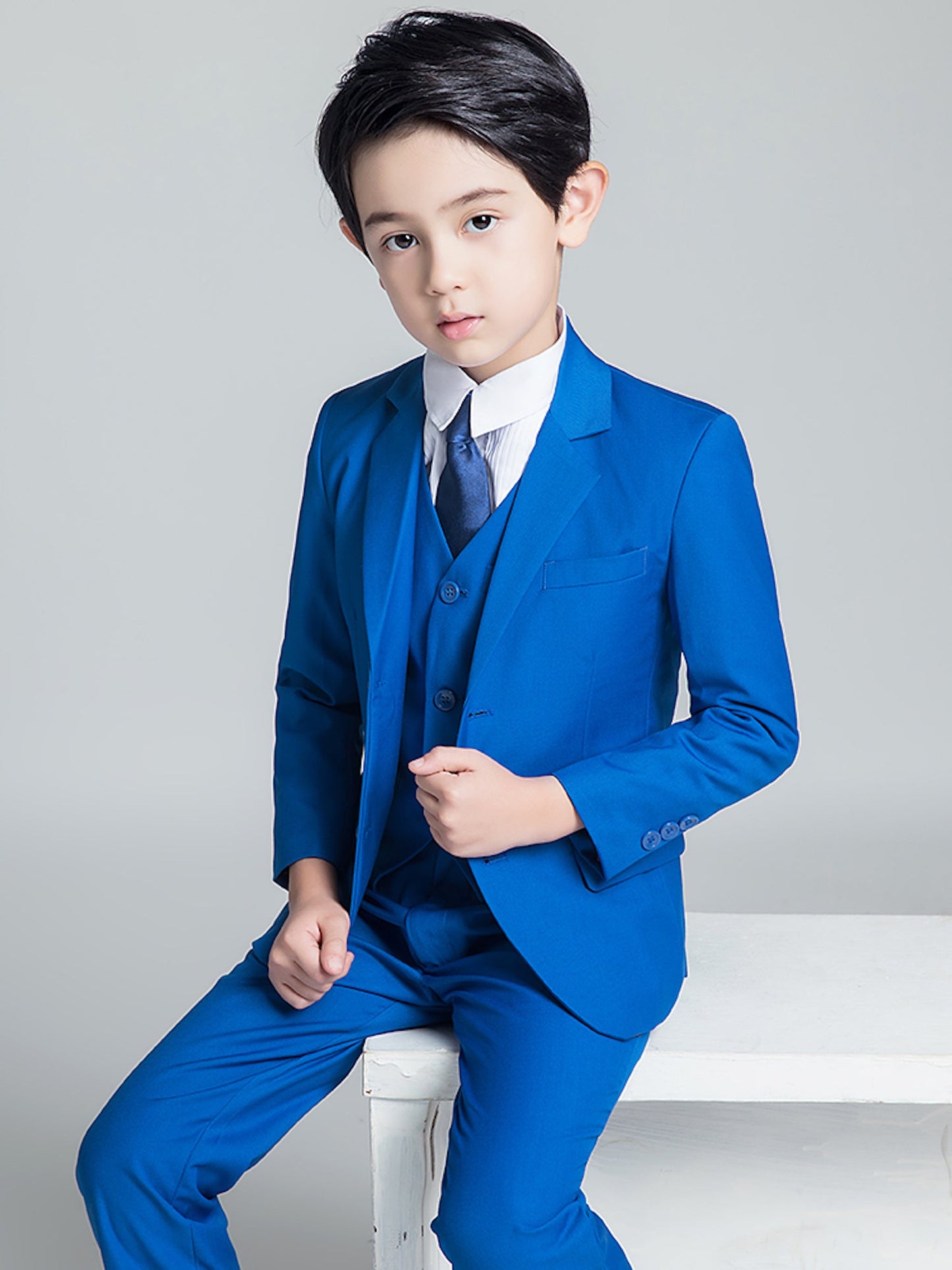 ly1228 Royal Blue Formal Classic 5 Piece Kids Boys Suits