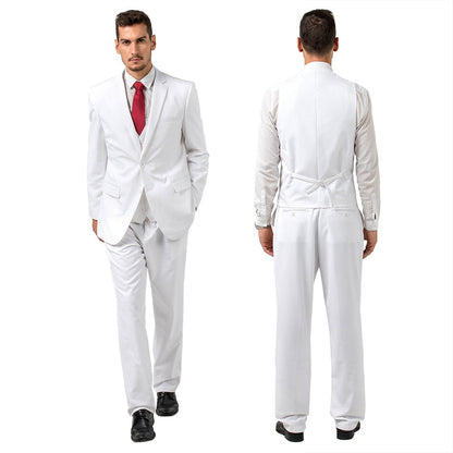 ly1401 White Two Button Wedding 3 Pieces Slim Fit Men Suits