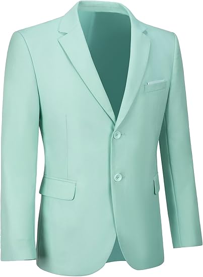 ly1782 جاكيت بليزر رياضي رجالي بقصّة Slim Fit وزرين سادة وبدلة كاجوال للرجال 