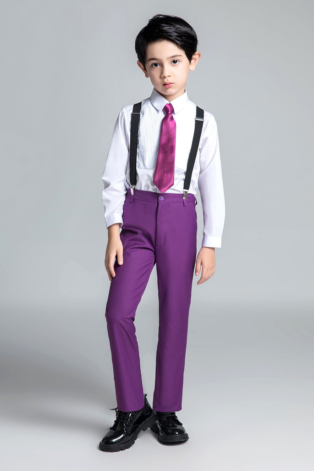 ly1681 Purple Kid Boys Classic 5 Piece Boys Suits