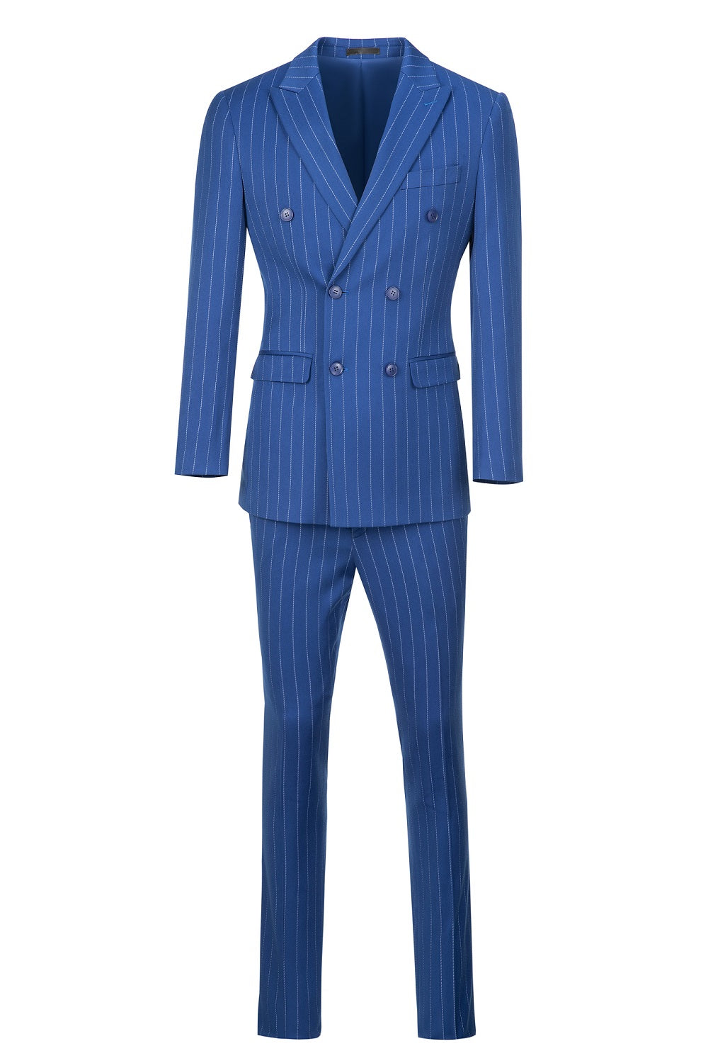 ly1622 Royal Blue Stripe Men's 3 Piece Set for Party, Wedding and Business